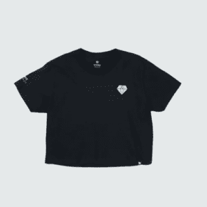 Front view of Diamonds Women's Crop Tee in Black — Alliance BJJ Houston