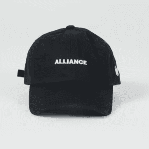 Front view of Text Dad Hat in Black — Alliance BJJ Houston